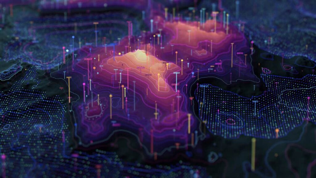 abstract visualization of digital data processing
